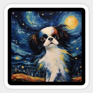 Japanese Chin Portrait Painting Sticker